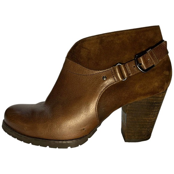 Clarks Artisan Mission Parker Leather Heeled Ankle Chelsea Bootie Brown 7.5 - Picture 7 of 14